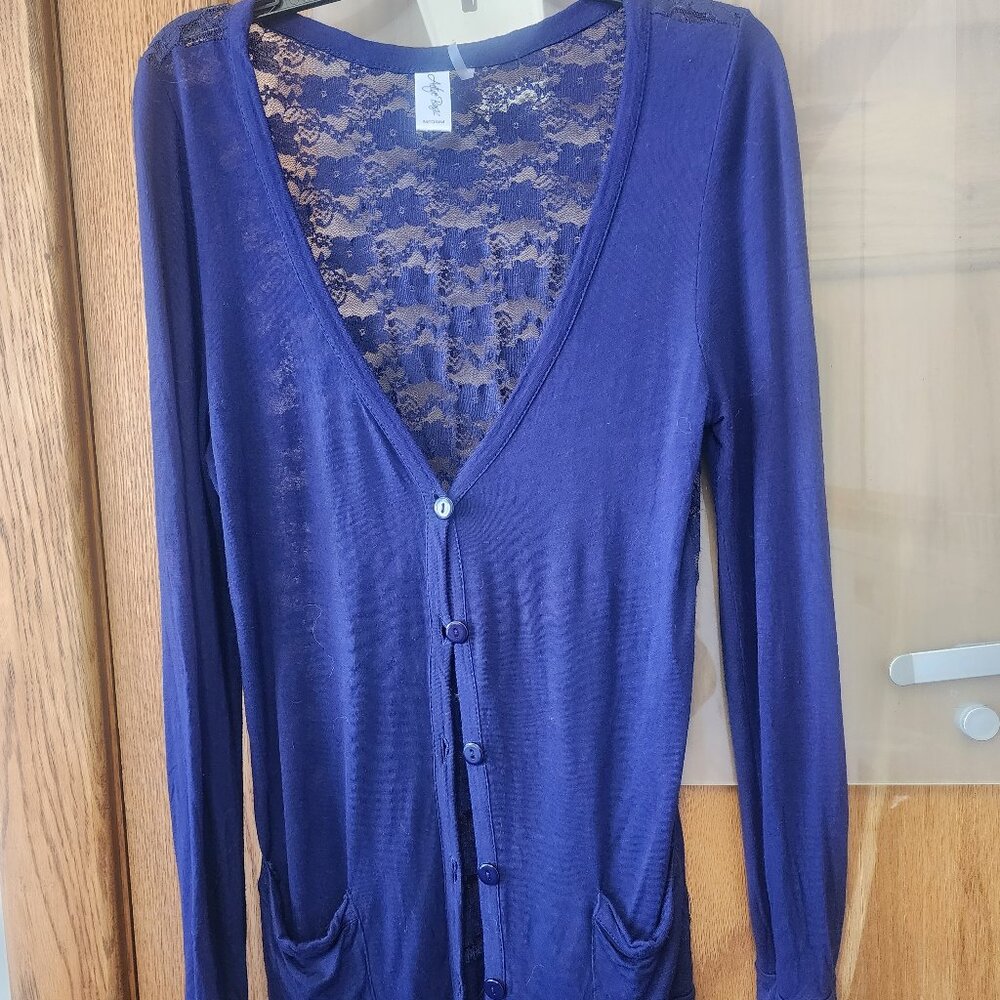 Indigo size med button cardigan worh lace back